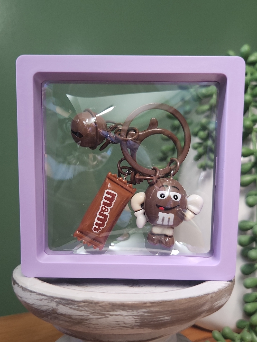M & M Bag Charm/Key Chain, Brown